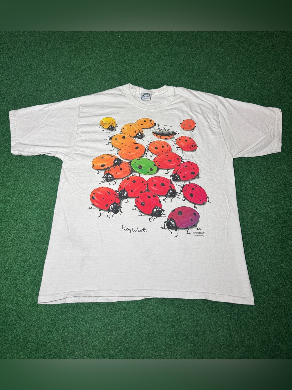 Lady Bug Vintage T Shirt 90s Animal Nature Print Cute Large Retro Shirt